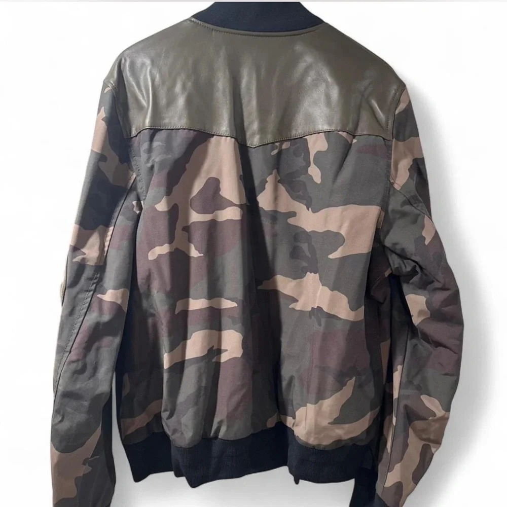 Coach Camouflage Bomber Varsity Jacket With Leather Accents Size Men’s XL (NWT)